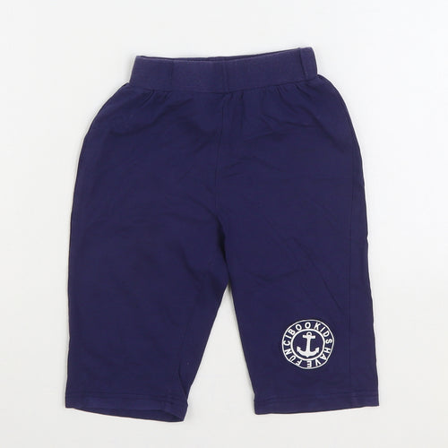Ciboo Kids Boys Blue Cotton Jogger Trousers Size 4-5 Years Regular Pullover