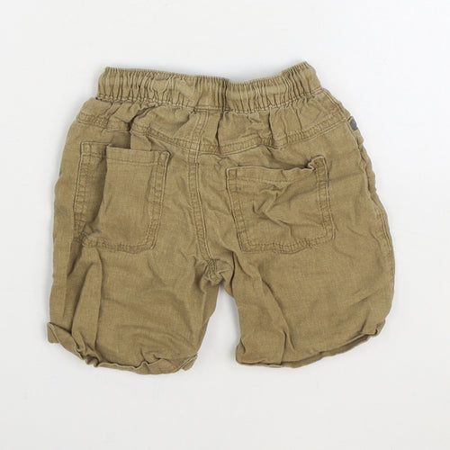 NEXT Boys Brown Linen Chino Shorts Size 5-6 Years Regular Drawstring