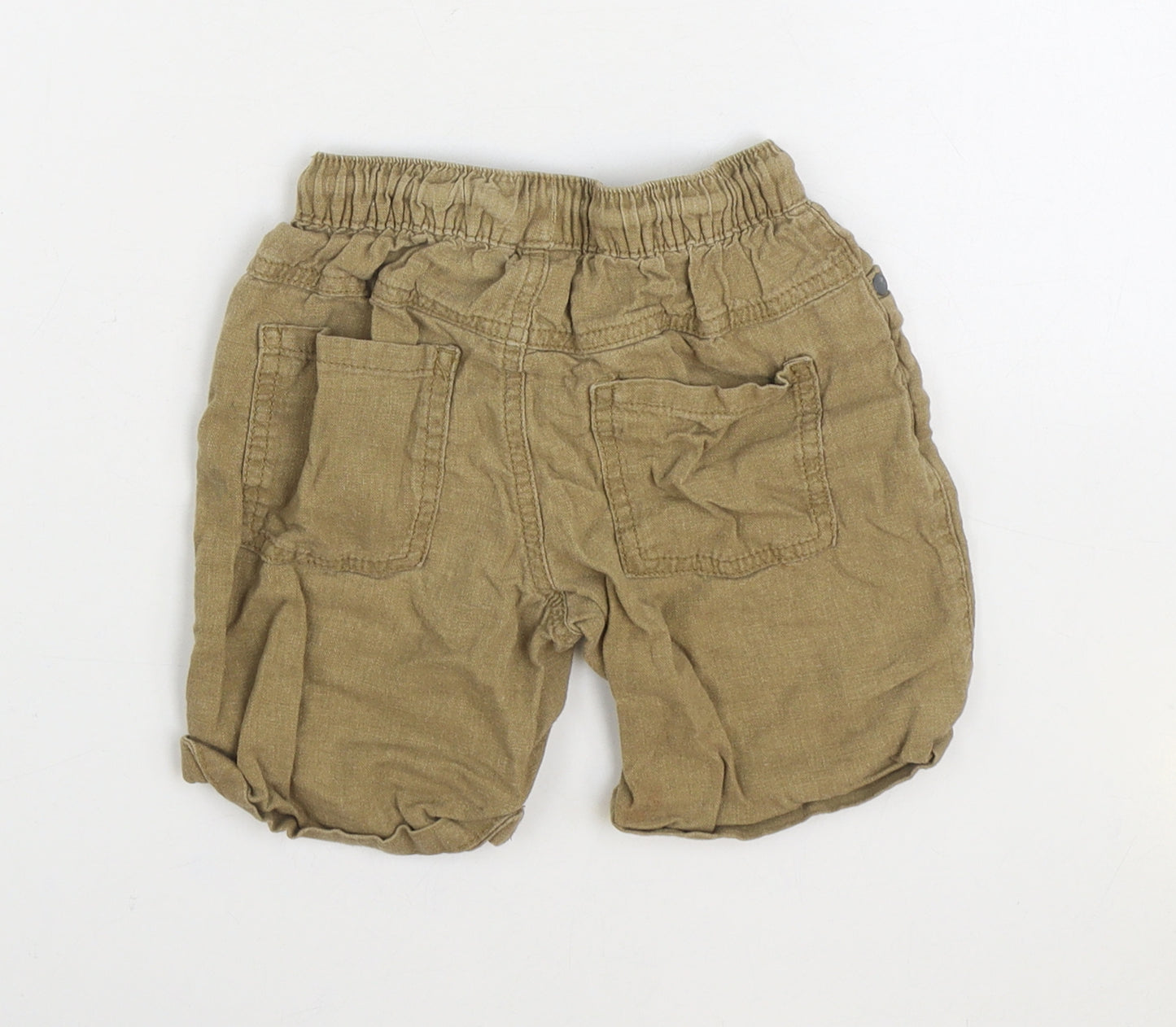 NEXT Boys Brown Linen Chino Shorts Size 5-6 Years Regular Drawstring
