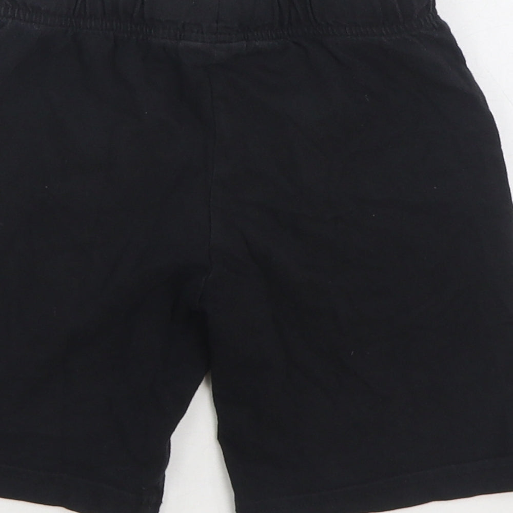 F&F Boys Black Cotton Sweat Shorts Size 4-5 Years Regular Drawstring - Marvel
