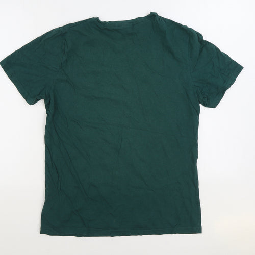 Primark Mens Green Cotton T-Shirt Size M Round Neck - Grumpy