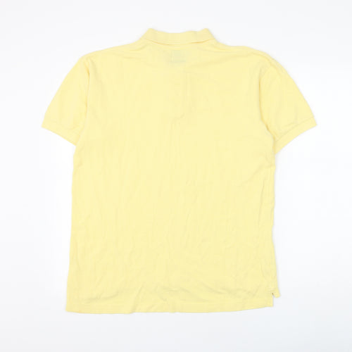 George Mens Yellow Cotton Polo Size M Collared Button