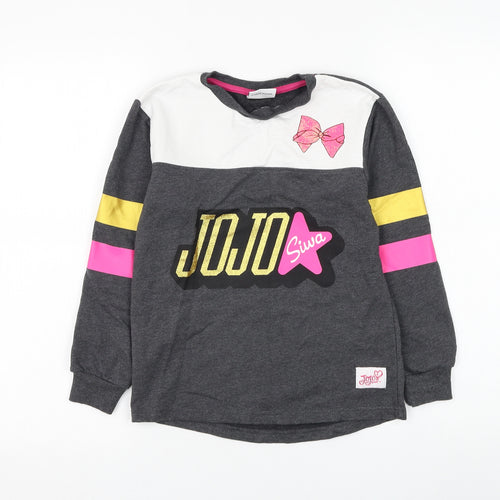 Nickelodeon Girls Grey Cotton Pullover Sweatshirt Size 8 Years Pullover - Jojo Siwa