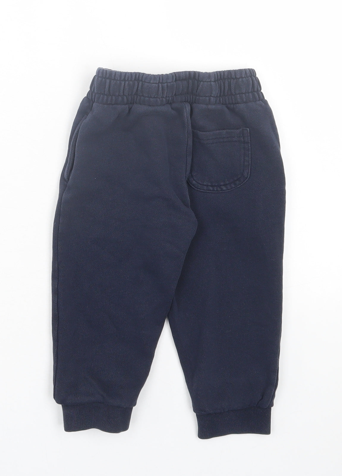 Lyle & Scott Boys Blue Cotton Jogger Trousers Size 24 Months Drawstring