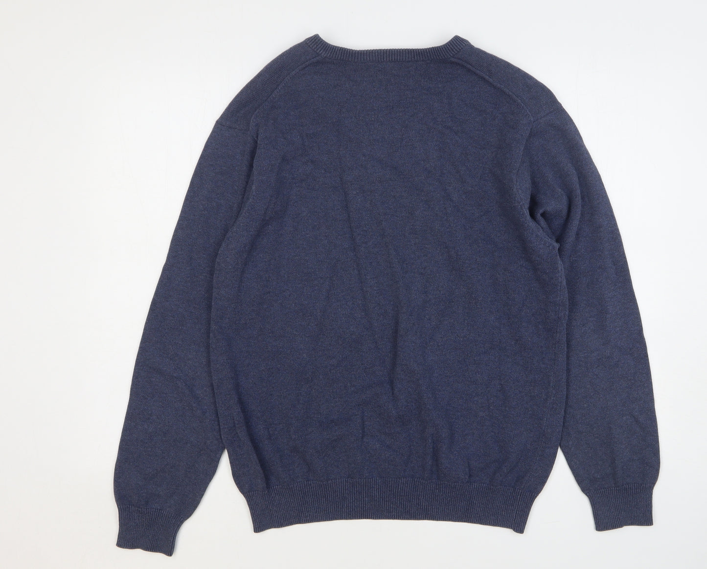 Wolsey Mens Blue V-Neck Cotton Pullover Jumper Size M