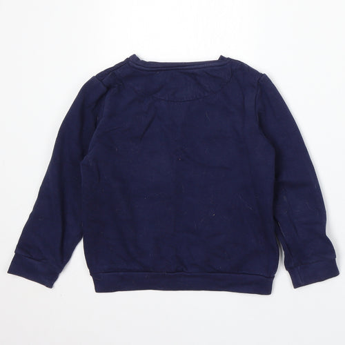 PEP&CO Girls Blue Cotton Pullover Sweatshirt Size 5-6 Years - Unicorn Squad