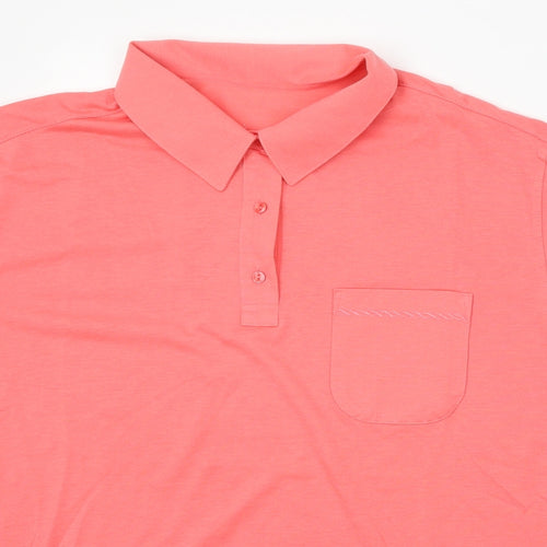 St Michael Mens Pink Cotton Polo Size L Collared Button