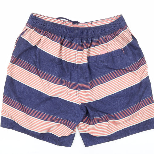 F&F Mens Multicoloured Striped Polyester Sweat Shorts Size M L7 in Regular Drawstring