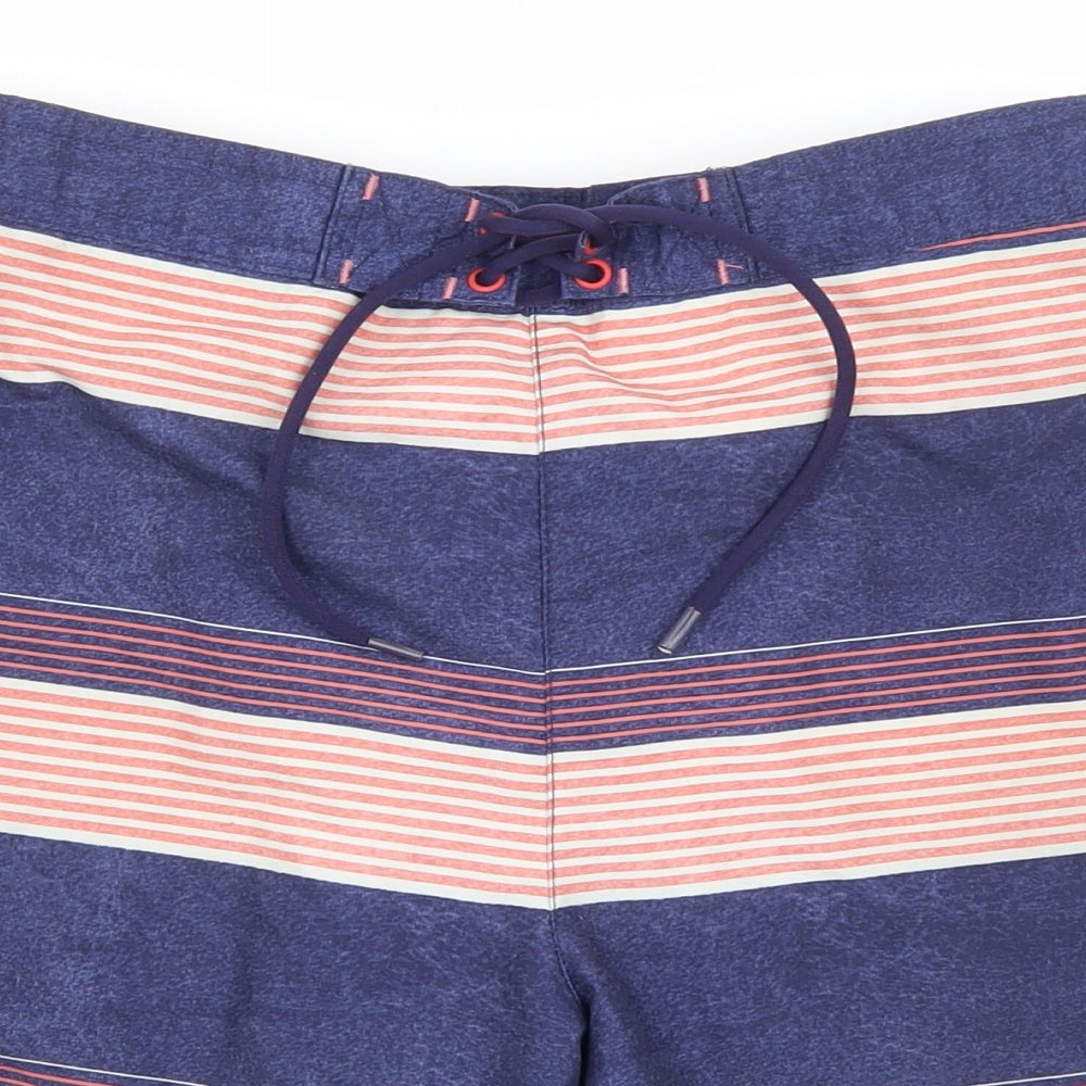 F&F Mens Multicoloured Striped Polyester Sweat Shorts Size M L7 in Regular Drawstring