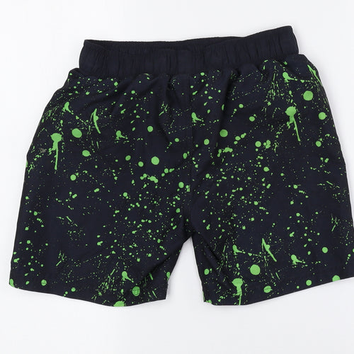 Primark Boys Black Geometric Polyester Biker Shorts Size 9-10 Years Regular Drawstring - Minecraft Swim Shorts
