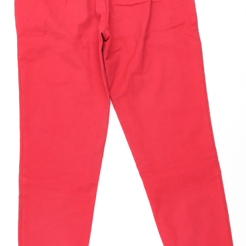 Part Two Womens Red Polyester Chino Trousers Size 10 L28 in Regular Zip