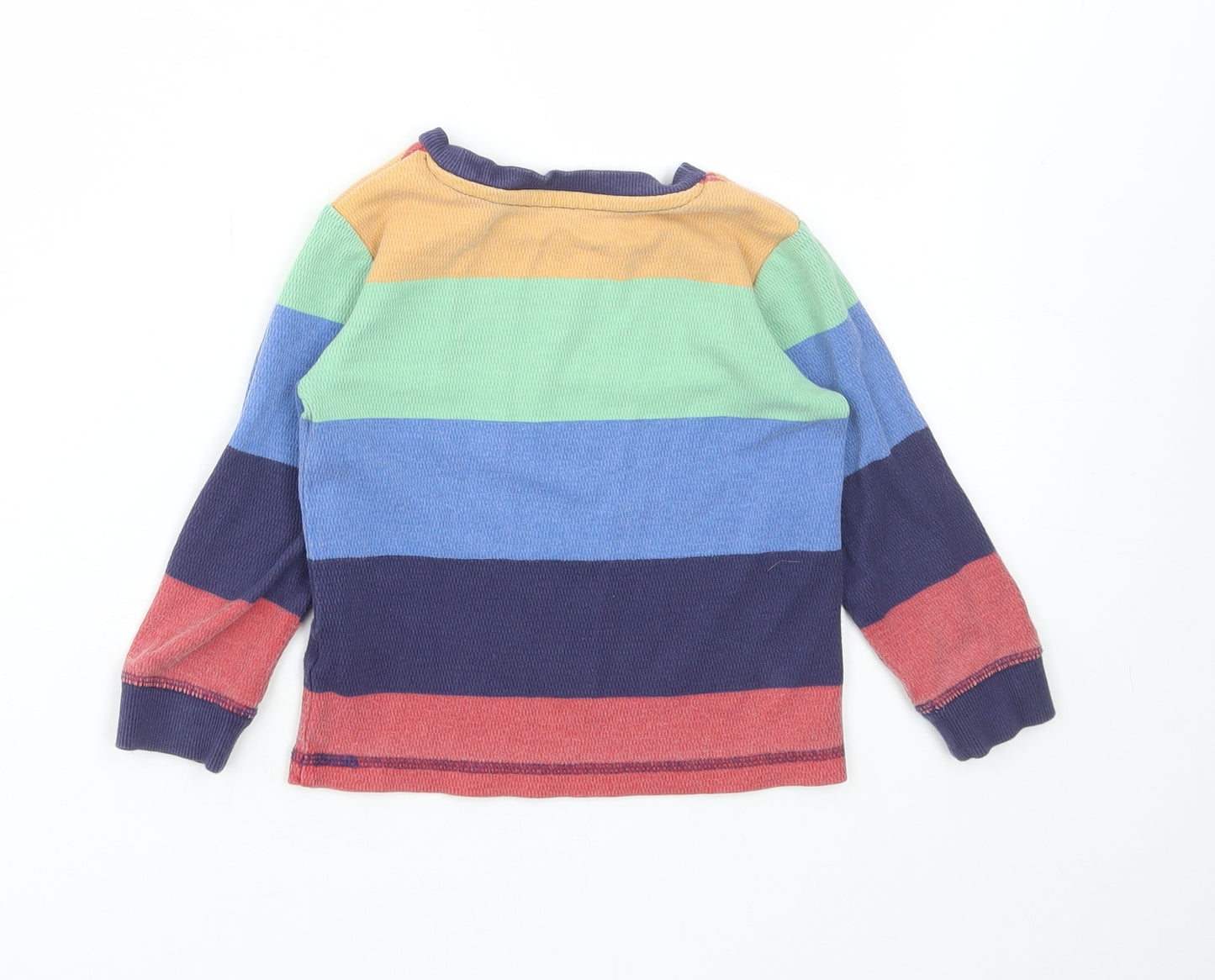 Dunnes Stores Boys Multicoloured Round Neck Striped Cotton Pullover Jumper Size 2-3 Years Pullover