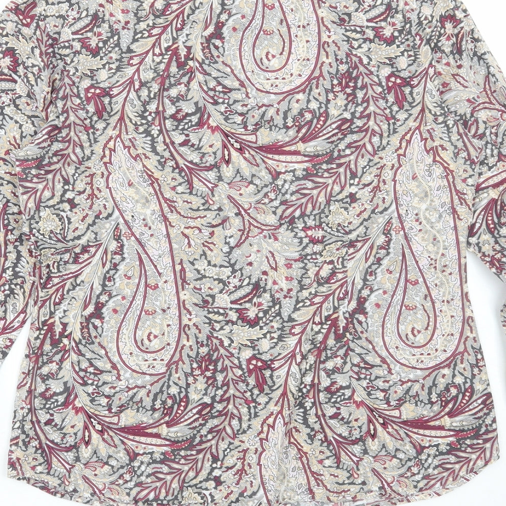 Eterna Womens Multicoloured Paisley Polyester Basic Blouse Size 8 Collared