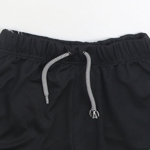PEP&CO Boys Black Polyester Sweat Shorts Size 3-4 Years Regular Drawstring - Dinosaur