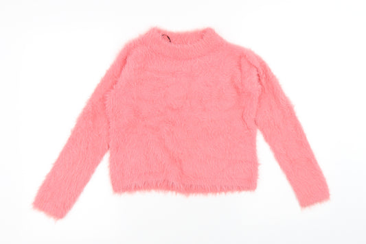 H&M Girls Pink Polyamide Pullover Sweatshirt Size 8-9 Years