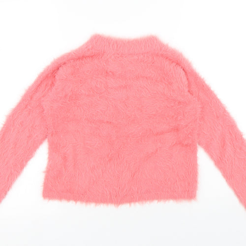 H&M Girls Pink Polyamide Pullover Sweatshirt Size 8-9 Years