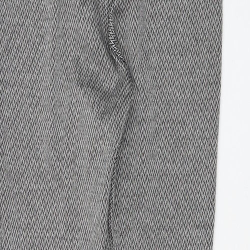 Papaya Womens Grey Herringbone Polyester Capri Leggings Size 8 L25 in
