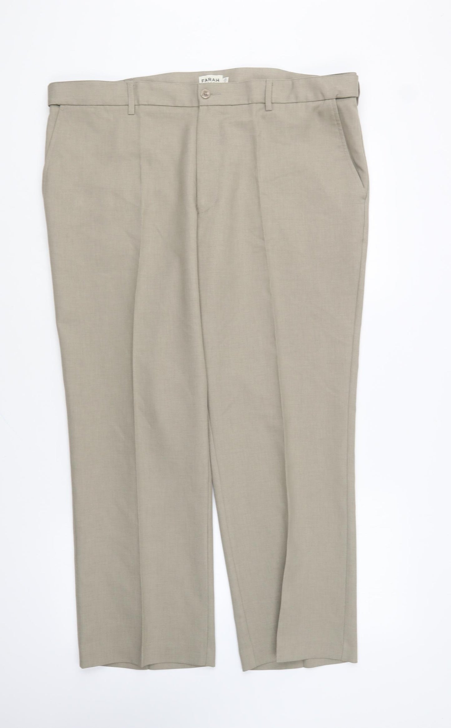 Farah Womens Beige Cotton Trousers Size 40 in L27 in Regular Button