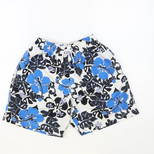 Cedar Wood State Mens Multicoloured Floral Polyester Bermuda Shorts Size S L6 in Regular Drawstring - Swim Shorts