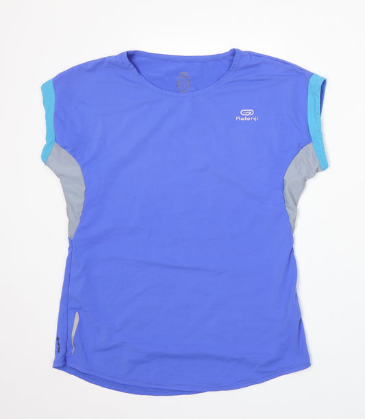 Kalenji Womens Blue Polyester Basic T-Shirt Size S Round Neck Pullover