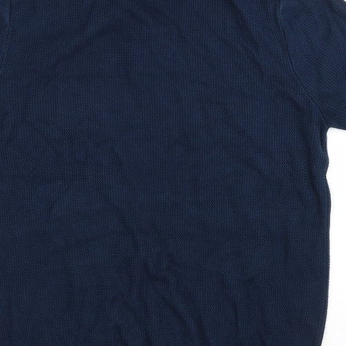 NEXT Mens Blue Cotton Polo Size S Collared Button - Stag
