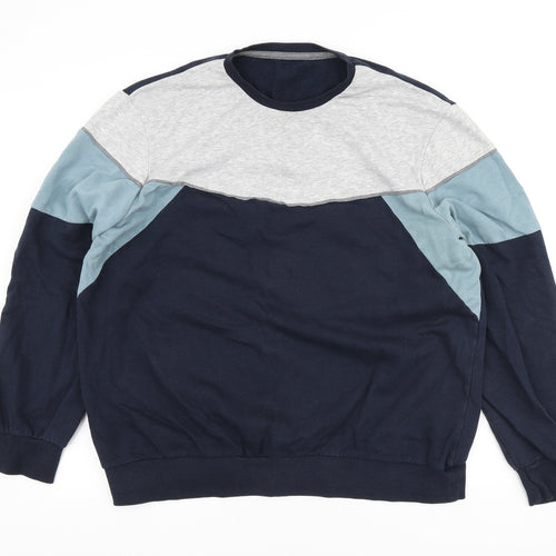 George Mens Blue Polyester Pullover Sweatshirt Size XL - Colourblock