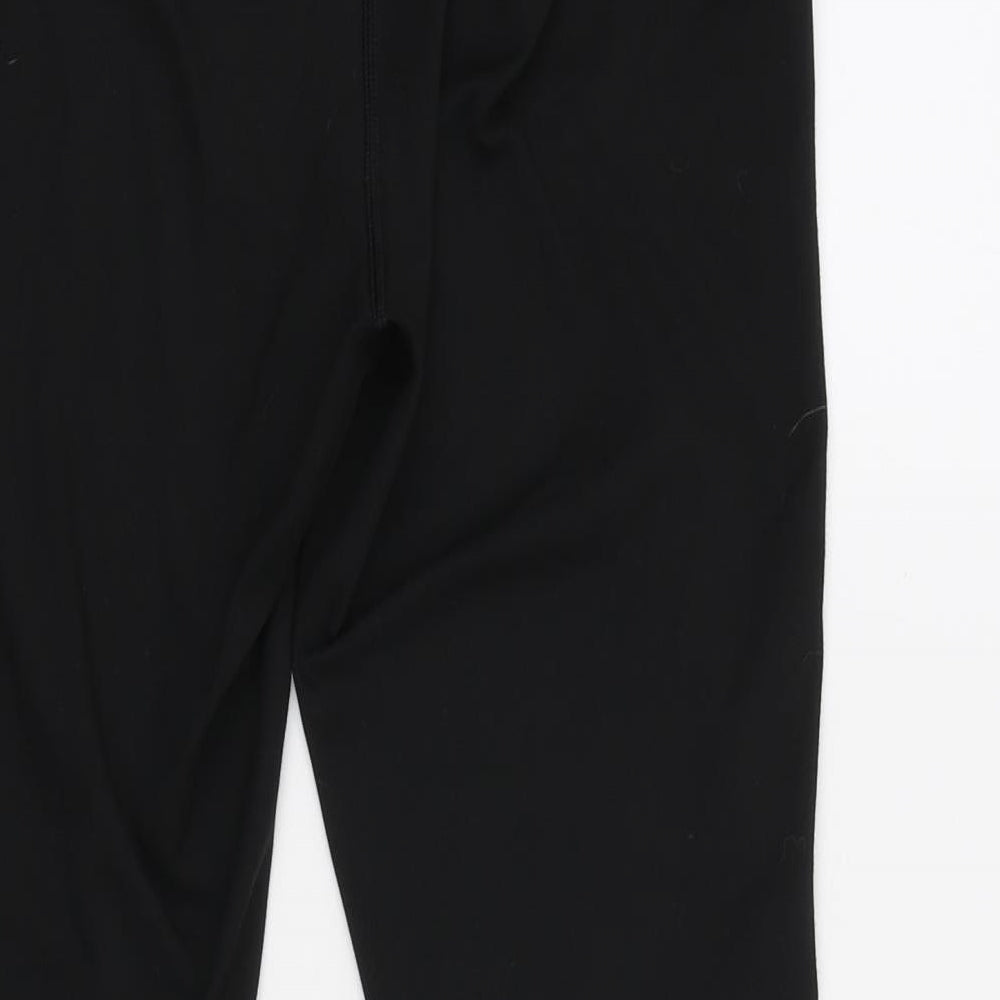 Reflex Womens Black Polyester Compression Leggings Size M L24 in Regular Pullover - Elasticated waist & cropped