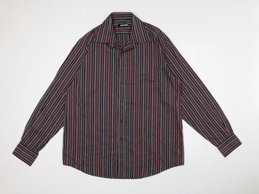 Pierre Cardin Mens Multicoloured Striped 100% Cotton Dress Shirt Size 16.5 Collared Button