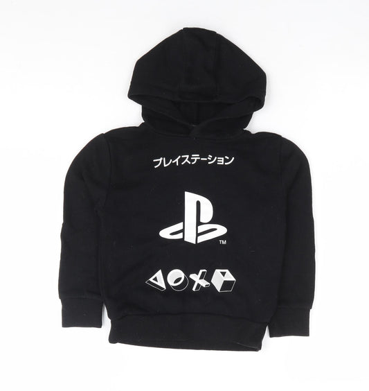 Primark Boys Black Cotton Pullover Hoodie Size 5-6 Years Pullover - Playstation