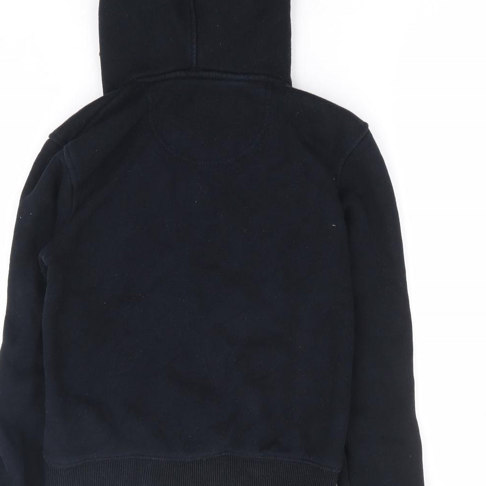 SoulCal&Co Boys Black Polyester Full Zip Hoodie Size 7-8 Years Zip