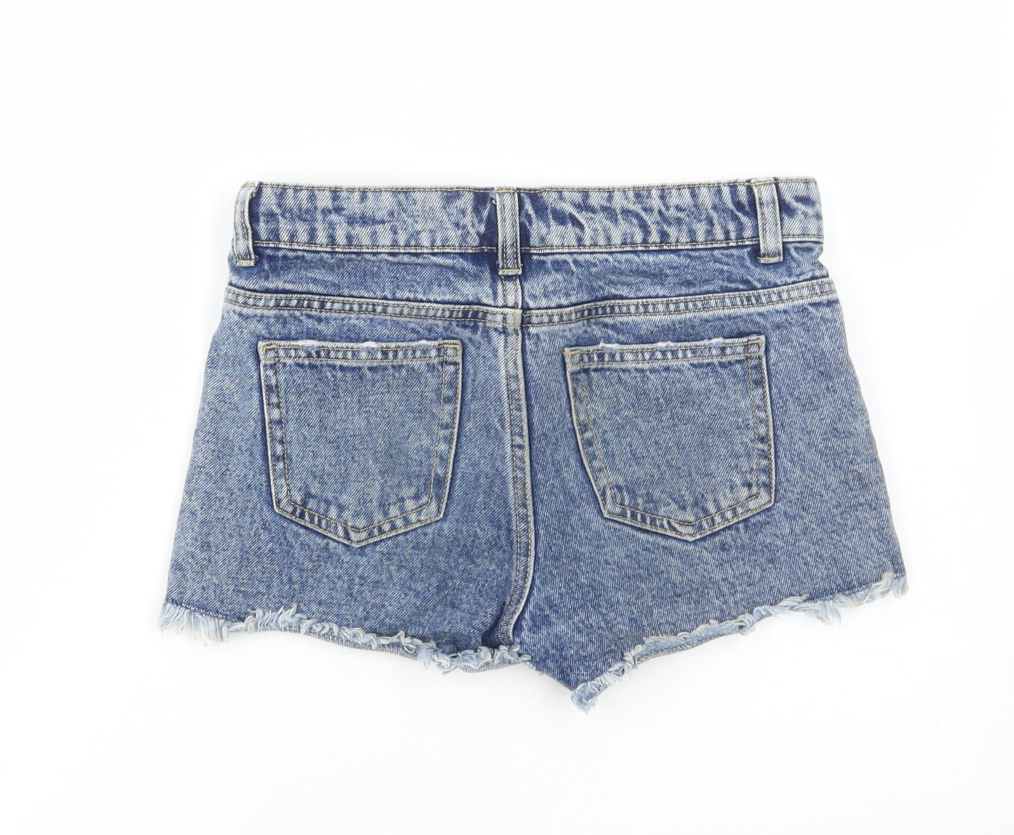 PEP&CO Girls Blue Cotton Hot Pants Shorts Size 9-10 Years Regular Zip