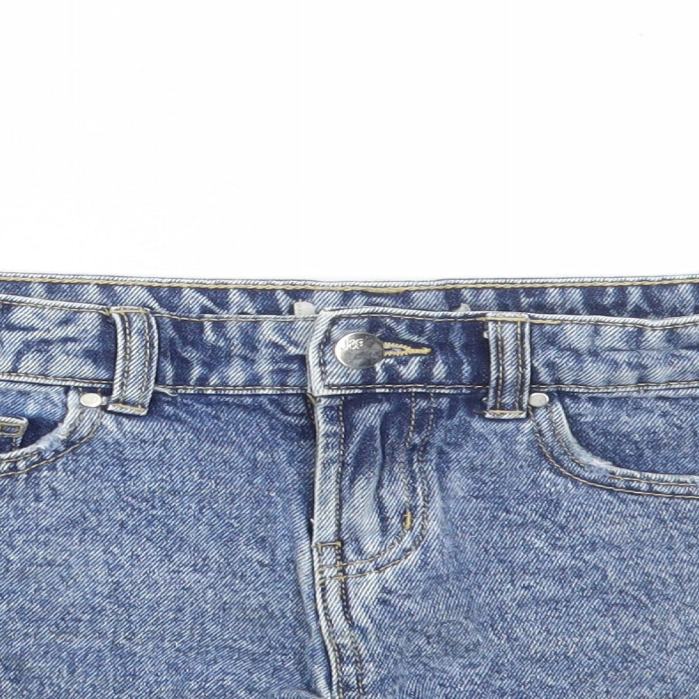 PEP&CO Girls Blue Cotton Hot Pants Shorts Size 9-10 Years Regular Zip