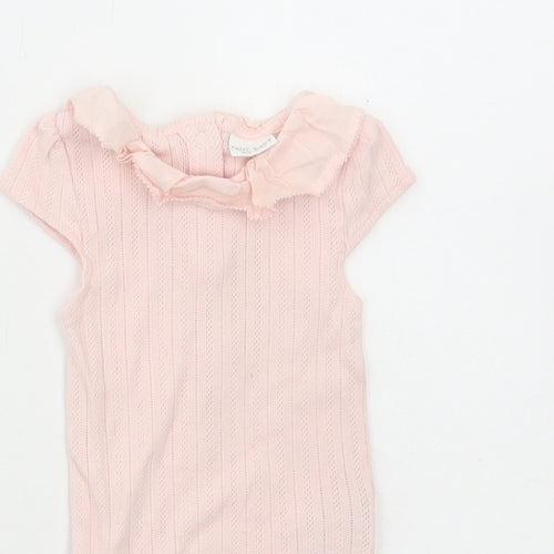 NEXT Girls Pink Cotton Bodysuit Outfit/Set Size 6-9 Months Snap