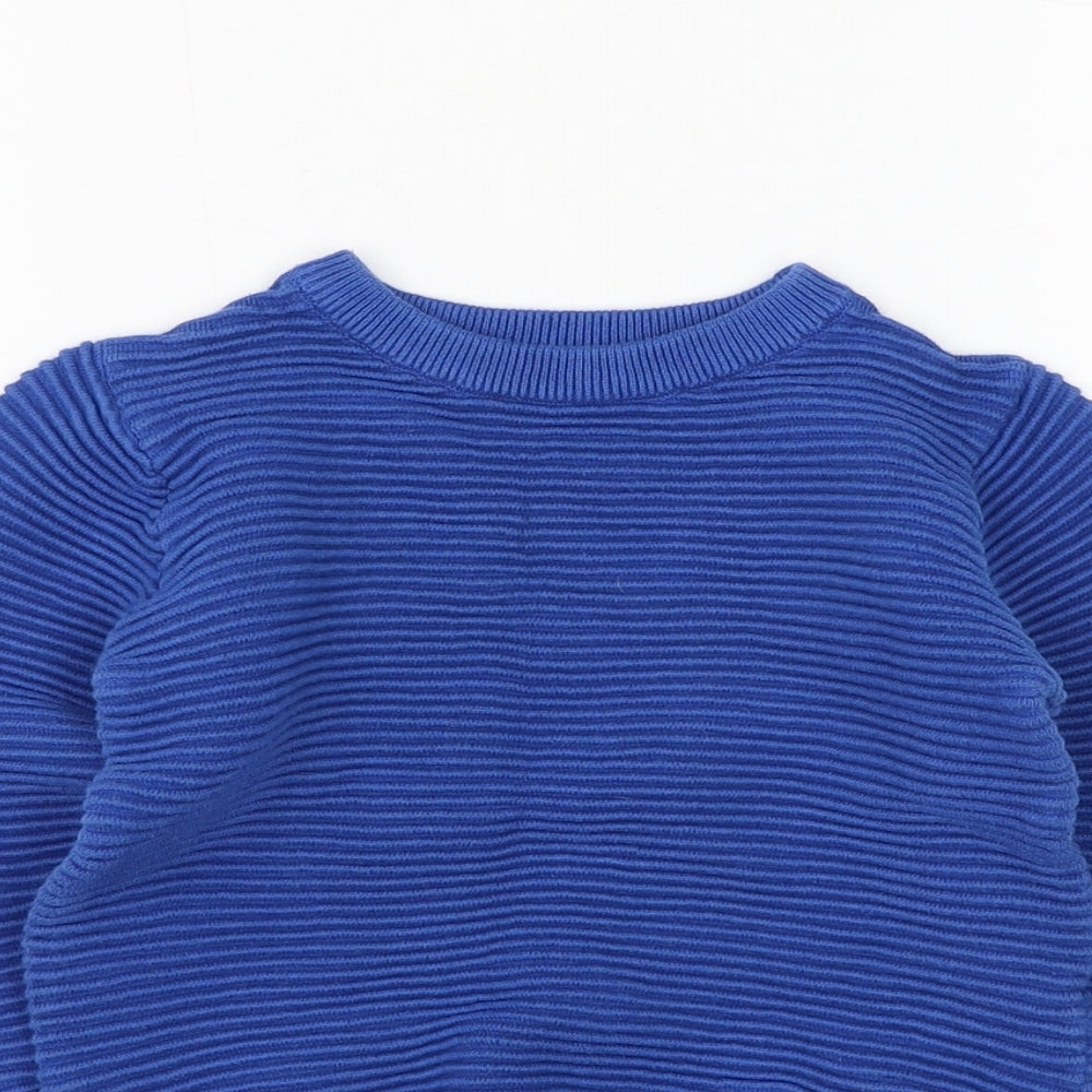 Dunnes Stores Boys Blue Round Neck Cotton Pullover Jumper Size 5-6 Years Pullover