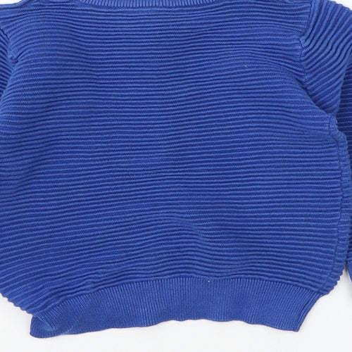 Dunnes Stores Boys Blue Round Neck Cotton Pullover Jumper Size 5-6 Years Pullover