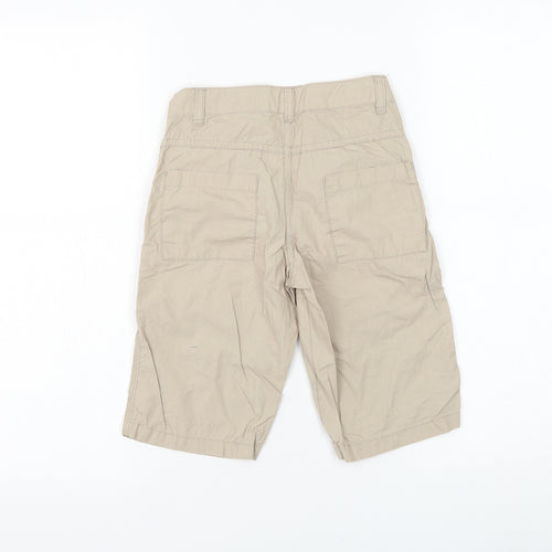 Blue Zoo Boys Beige Cotton Bermuda Shorts Size 5-6 Years Regular Zip