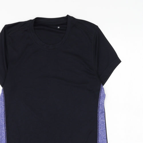 Preworn Womens Black Polyester Basic T-Shirt Size XS Round Neck Pullover
