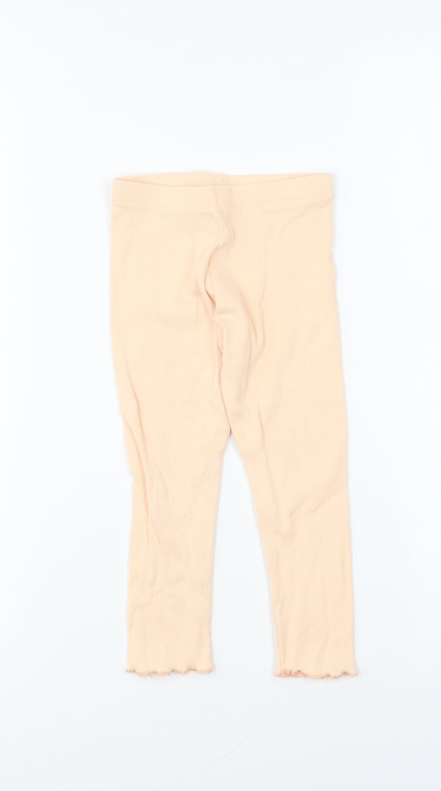 Marks and Spencer Girls Orange Cotton Jogger Trousers Size 2-3 Years Regular Pullover