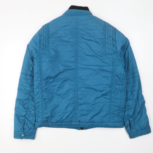 celio* Womens Blue Quilted Jacket Size M Zip