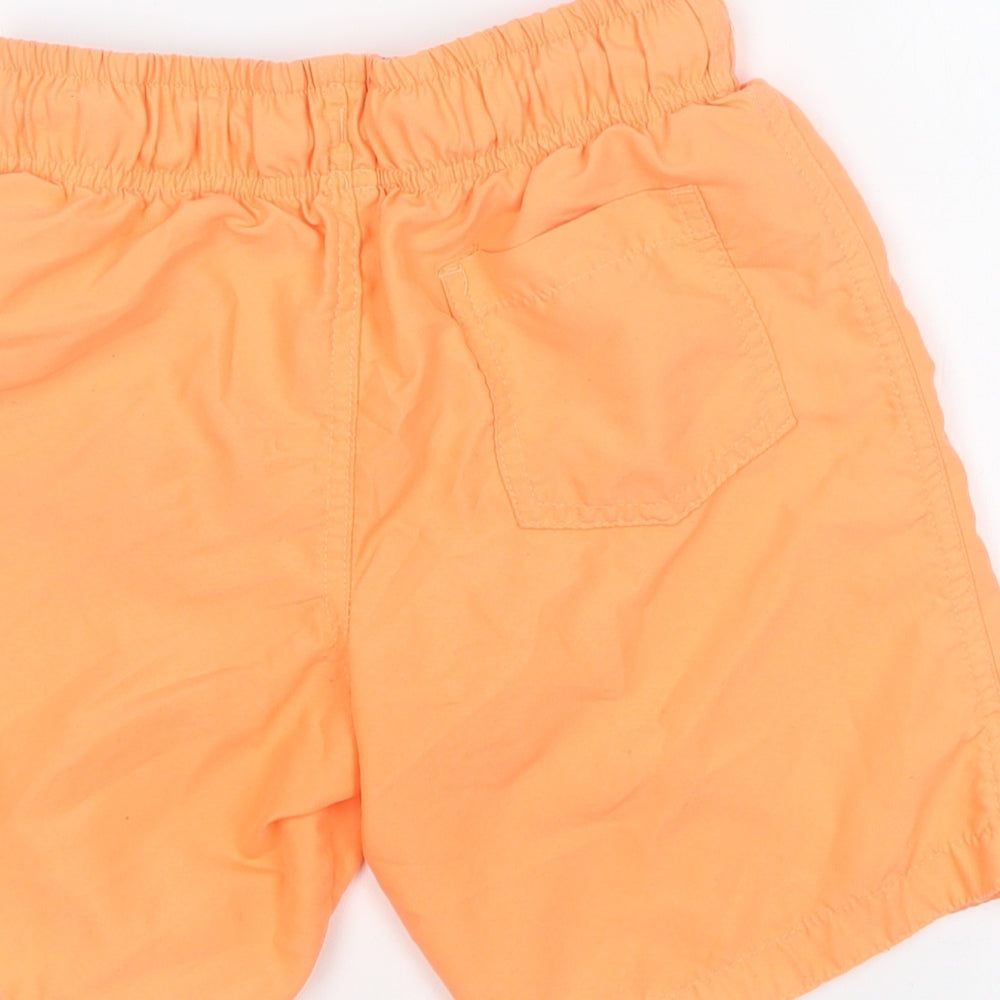 Primark Boys Orange Polyester Sweat Shorts Size 7-8 Years Regular Drawstring - Swim Shorts