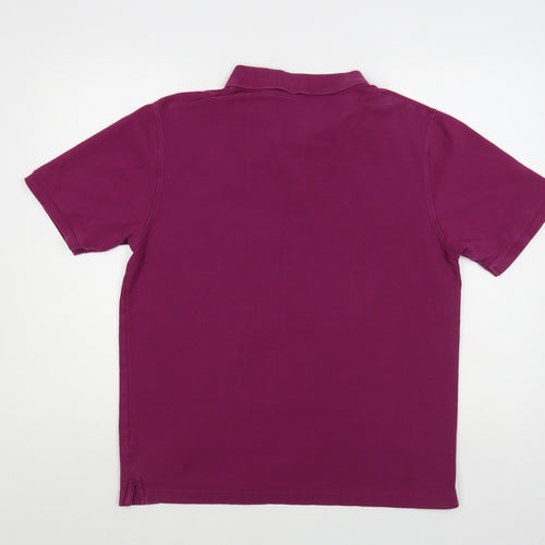 Dunnes Stores Mens Purple Cotton Polo Size L Collared Button