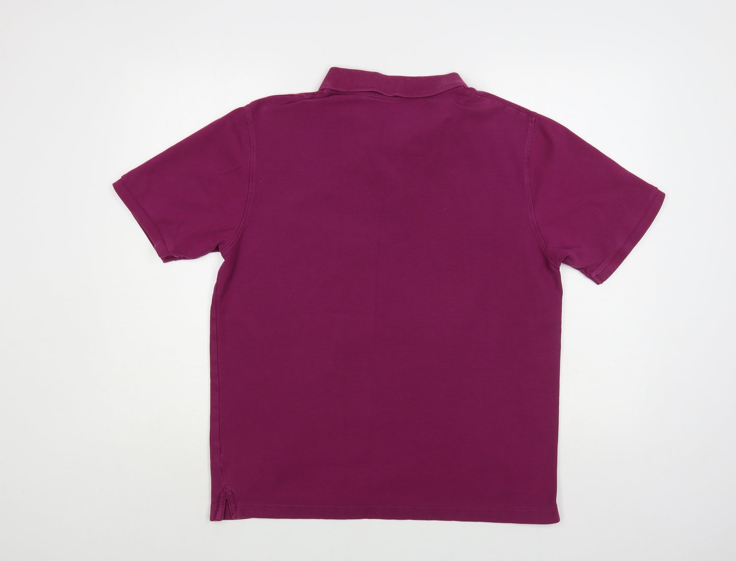 Dunnes Stores Mens Purple Cotton Polo Size L Collared Button
