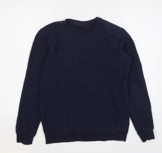 Marks and Spencer Boys Blue Cotton Pullover Sweatshirt Size 14-15 Years Pullover