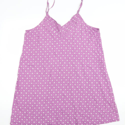 Marks and Spencer Womens Purple Floral Cotton Cami Dress Size M Drawstring