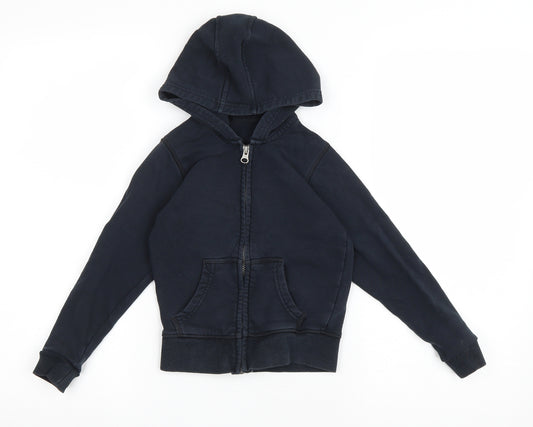 Marks and Spencer Boys Blue Cotton Full Zip Hoodie Size 4-5 Years Zip