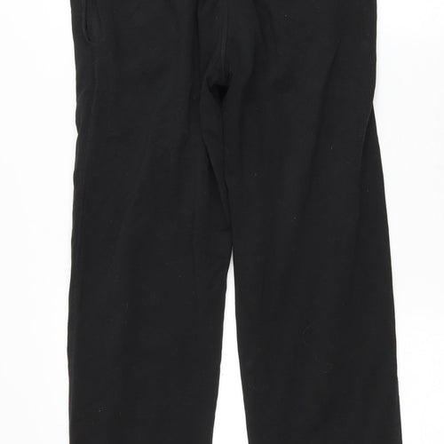 Marks and Spencer Mens Black Cotton Sweatpants Trousers Size 32 in L28 in Regular Drawstring