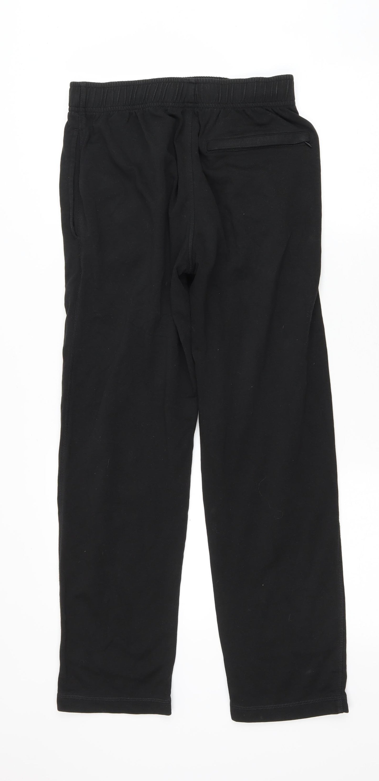 Marks and Spencer Mens Black Cotton Sweatpants Trousers Size 32 in L28 in Regular Drawstring
