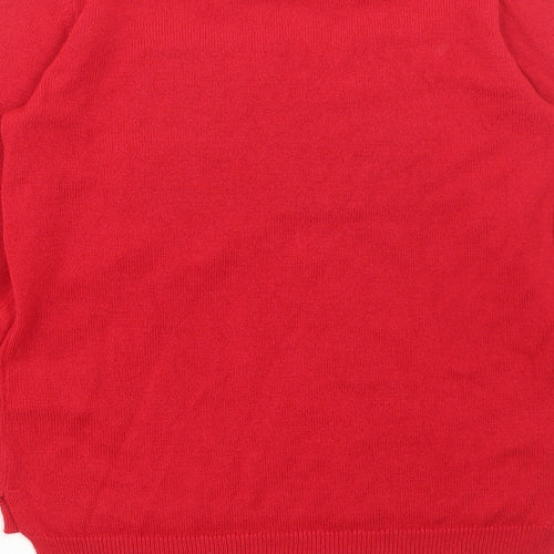 pepperts Girls Red Round Neck Polyacrylate Fibre Pullover Jumper Size 10-11 Years Pullover - Santa Baby