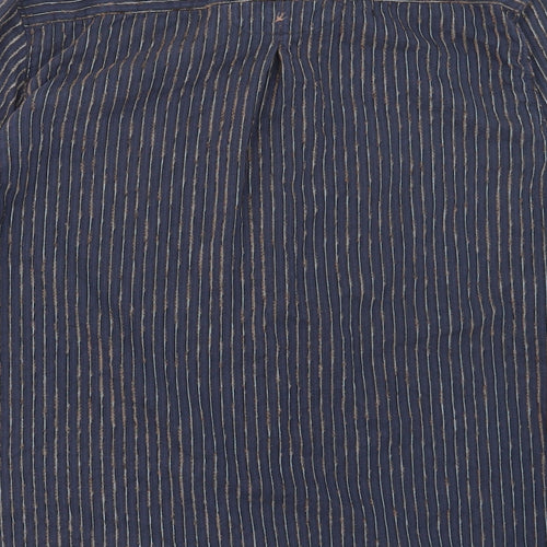 Debenhams Mens Blue Striped Cotton Button-Up Size XL Collared Button