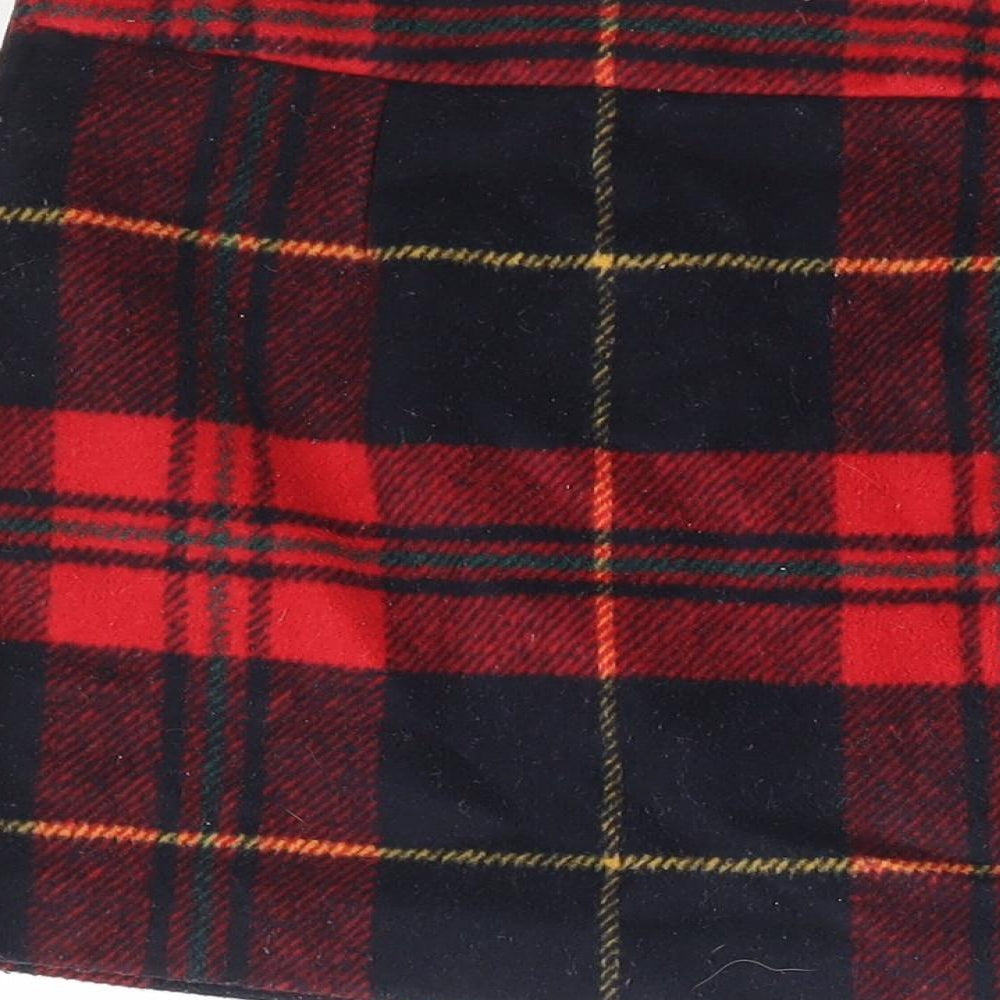 Dunnes Stores Girls Red Plaid Polyester A-Line Skirt Size 9 Years Regular Zip